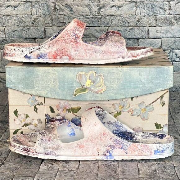 Custom Sandal Slides Men's Size 11/12 Hydro Dipped - Picture 4 of 7